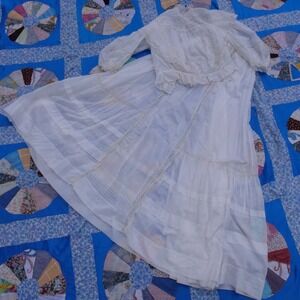 True vintage antique Edwardian white cotton skirt set